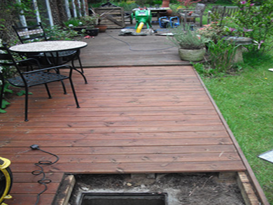 Pad and Beam for Drainage Clash